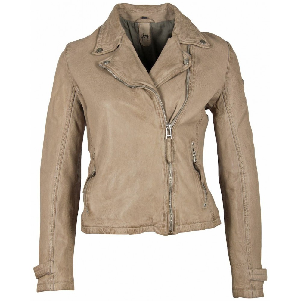 Geaca de Piele Naturala Dama Gipsy Gri Deschis GWCeta LDAV Geaca de Piele Naturala Dama Gipsy Gri Deschis GWCeta LDAV - readytowear