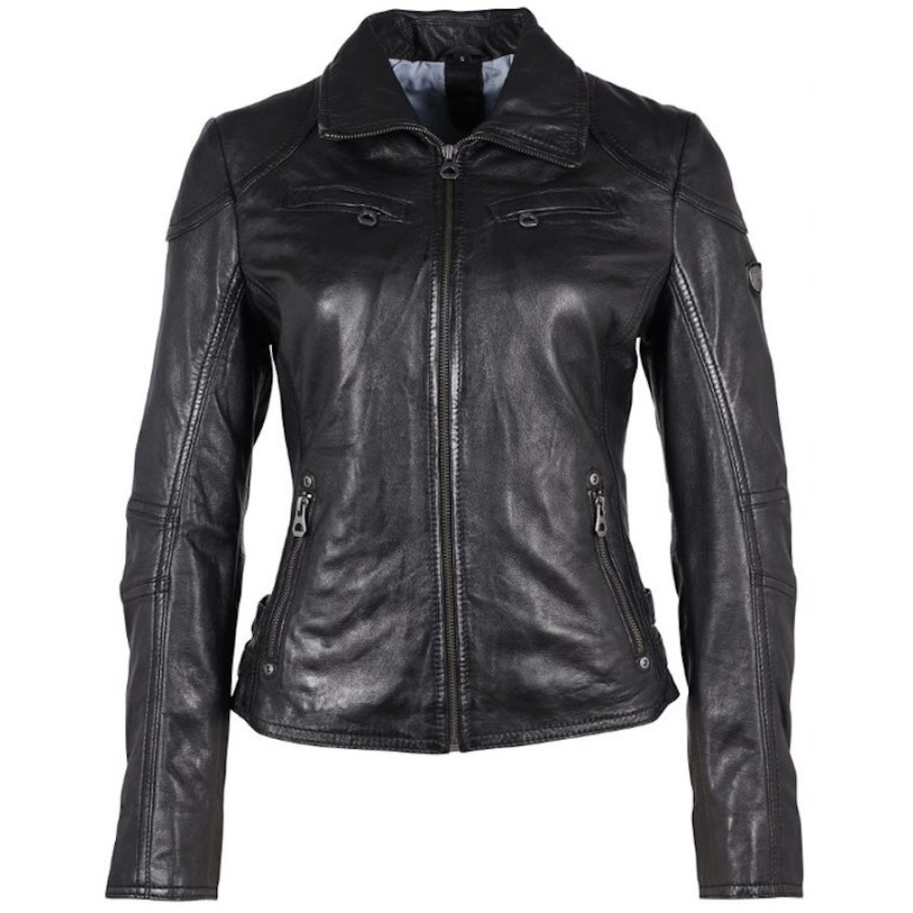 Geaca de Piele Dama Gipsy Neagra GWCyndie LAAV geci de piele - readytowear.ro