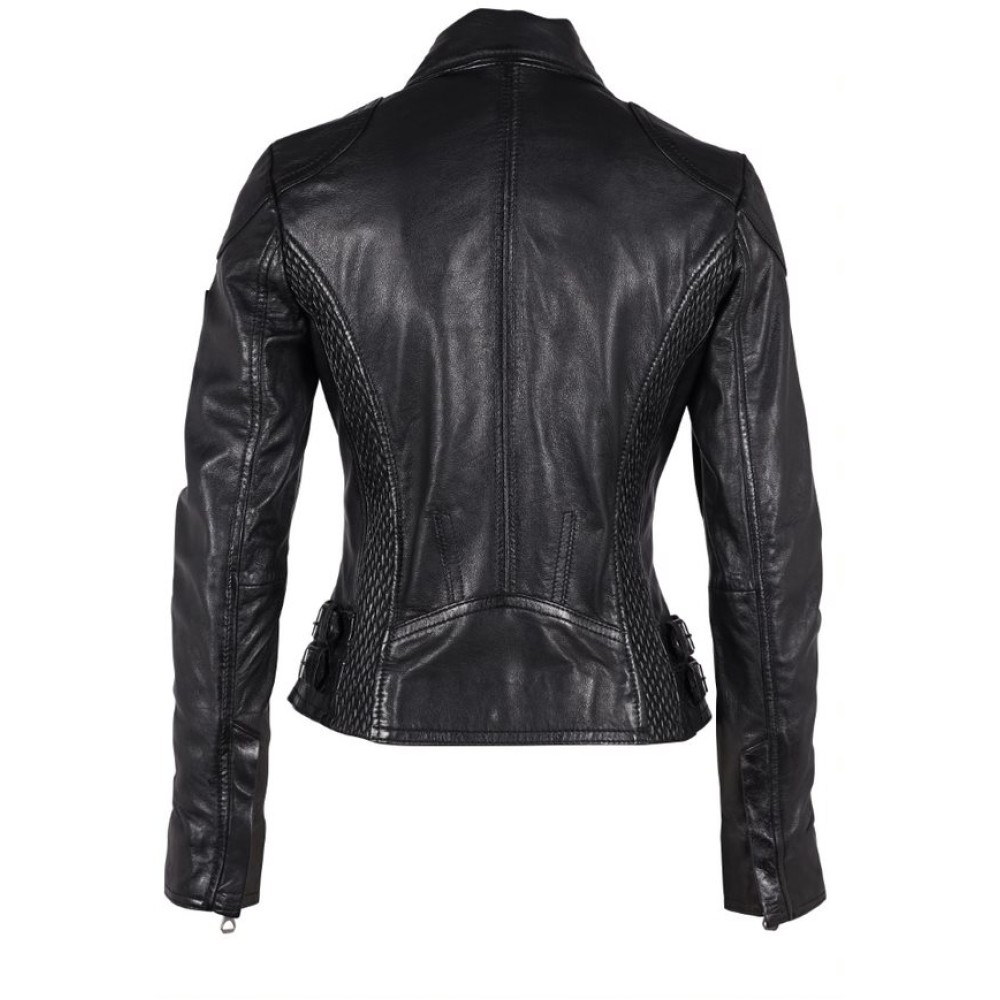 Geaca de Piele Dama Gipsy Neagra GWCyndie LAAV geci de piele - readytowear.ro