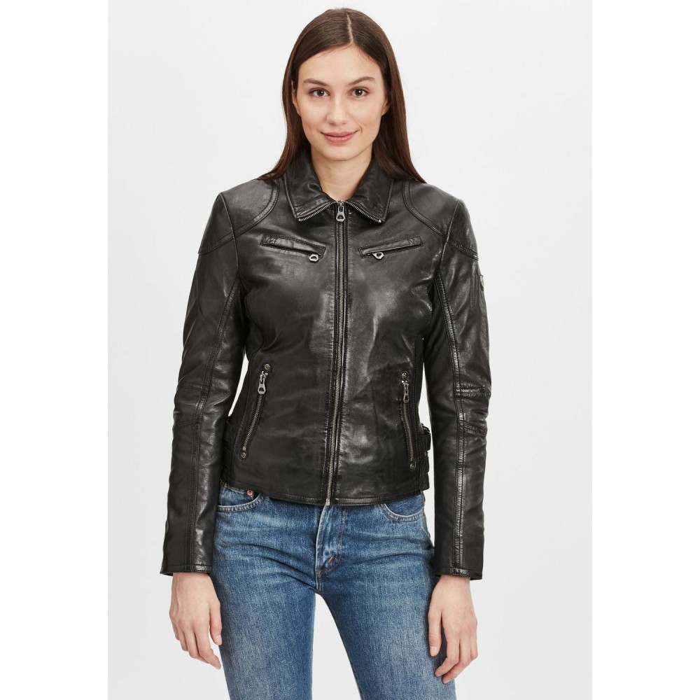 Geaca de Piele Dama Gipsy Neagra GWCyndie LAAV geci de piele - readytowear.ro