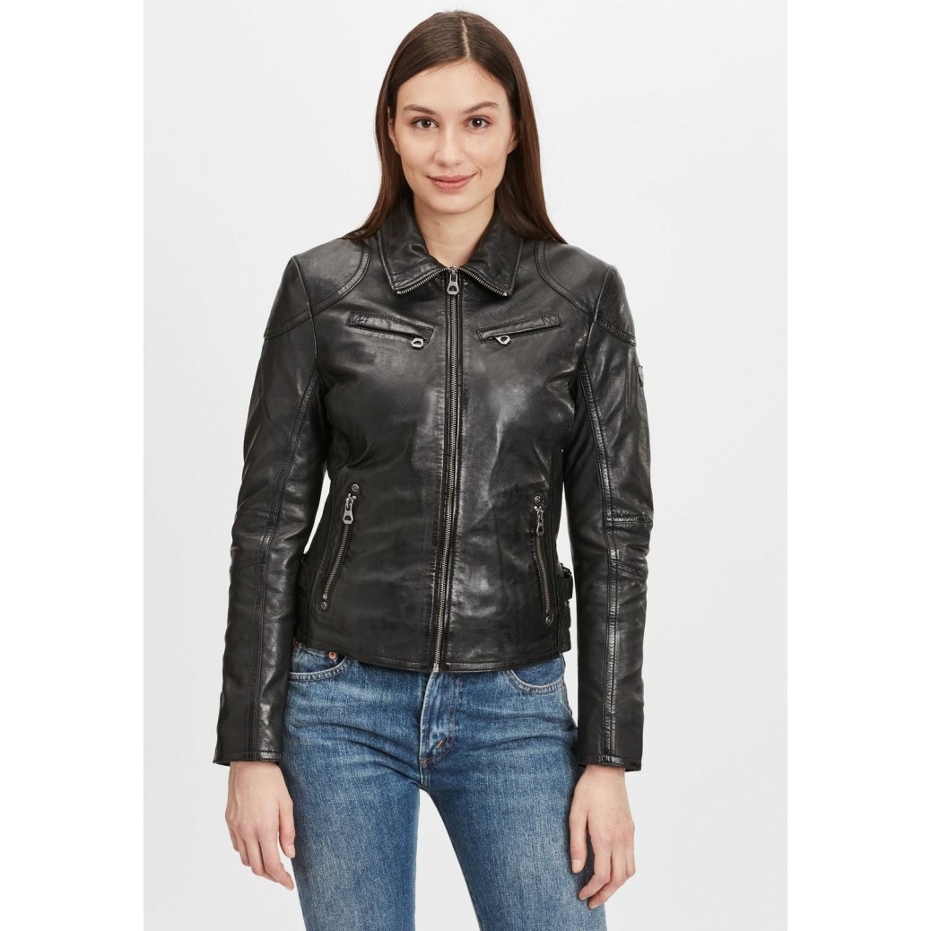 Geaca de Piele Dama Gipsy Neagra GWCyndie LAAV – IMBRACAMINTE