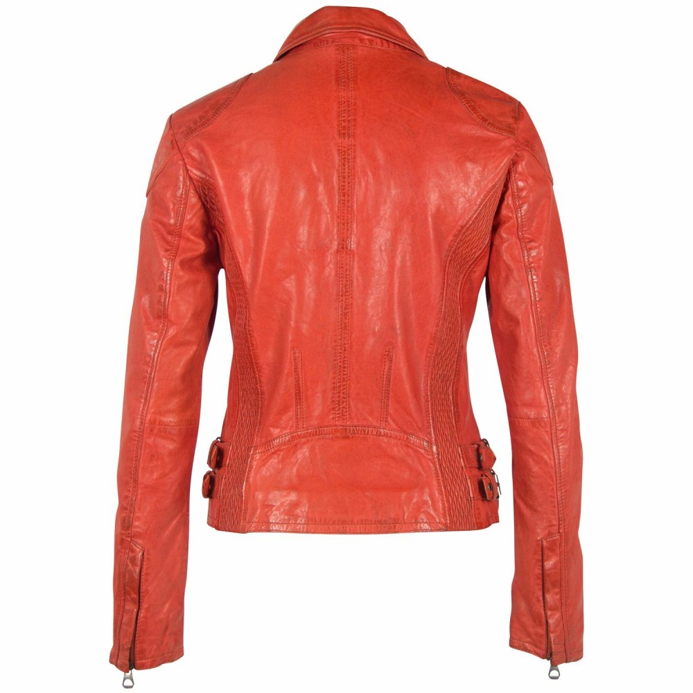 Geaca de Piele Dama Gipsy Portocalie GWCyndie LAAV geci de piele - readytowear.ro