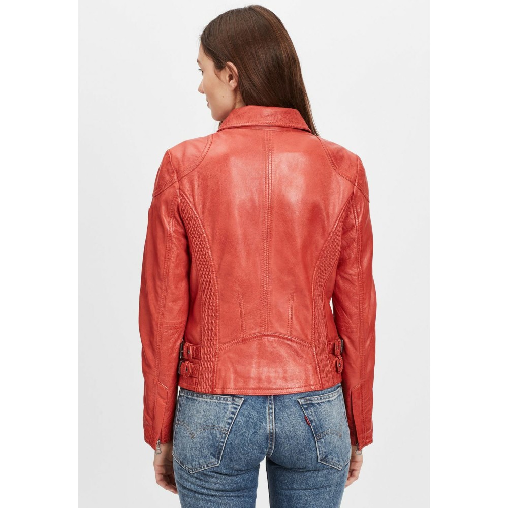 Geaca de Piele Dama Gipsy Portocalie GWCyndie LAAV geci de piele - readytowear.ro