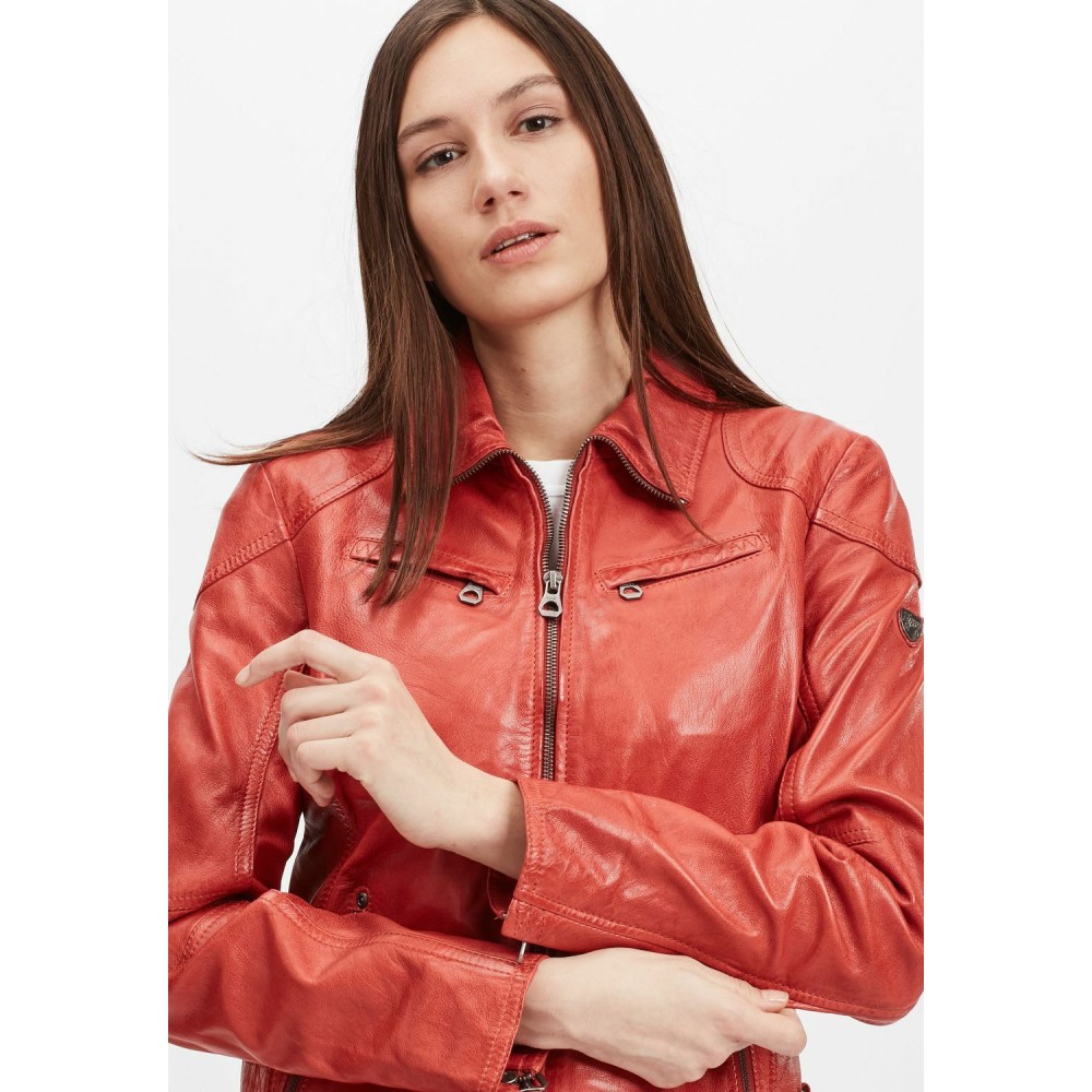Geaca de Piele Dama Gipsy Portocalie GWCyndie LAAV geci de piele - readytowear.ro