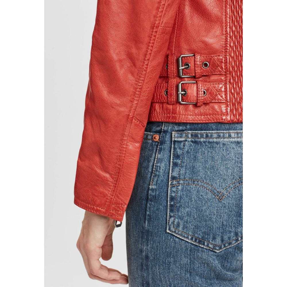 Geaca de Piele Dama Gipsy Portocalie GWCyndie LAAV geci de piele - readytowear.ro