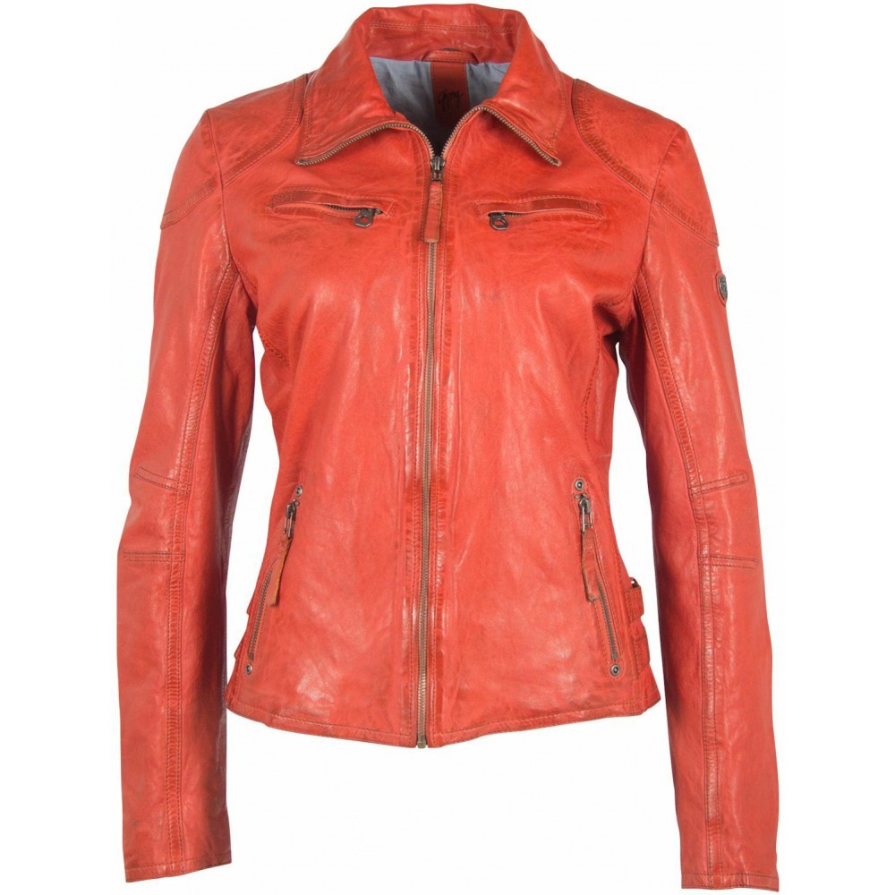 Geaca de Piele Dama Gipsy Portocalie GWCyndie LAAV - readytowear