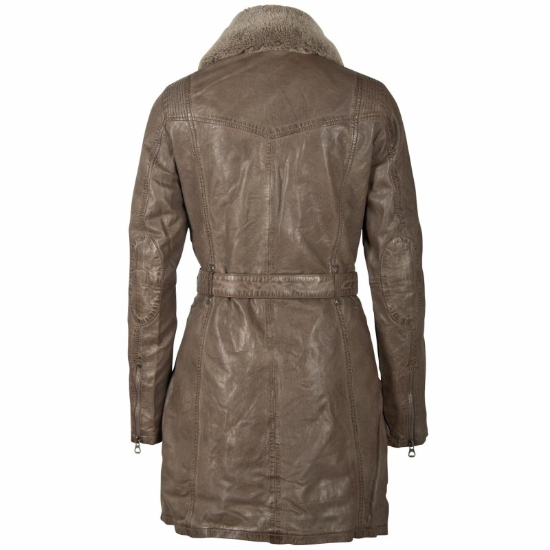 Geaca Lunga de Piele Dama Gipsy Gri Inchis GWDarcy LATEV – IMBRACAMINTE