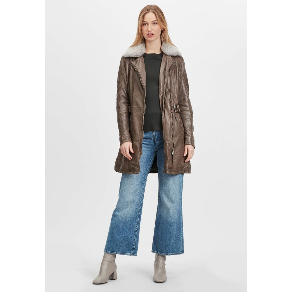 Geaca Lunga de Piele Dama Gipsy Gri Inchis GWDarcy LATEV Geaca Lunga de Piele Dama Gipsy Gri Inchis GWDarcy LATEV - readytowear.ro