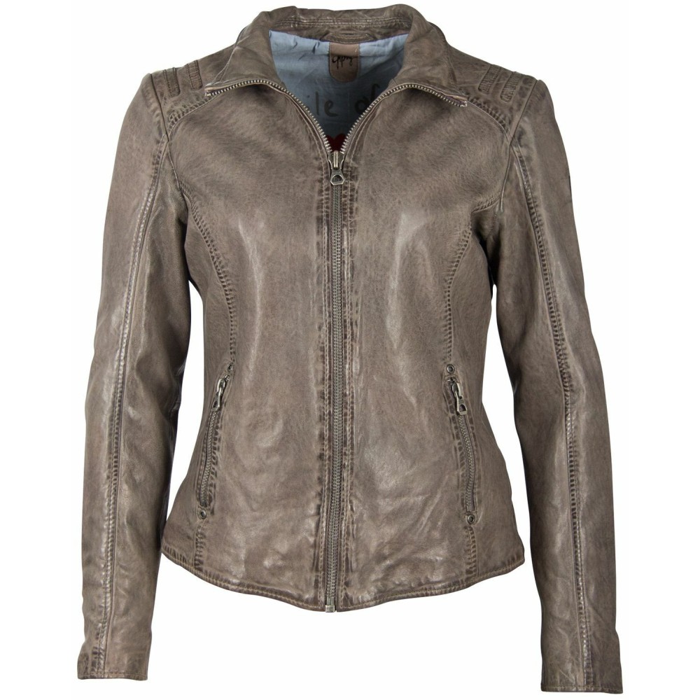 Geaca de Piele Dama Gipsy Gri GWEliza LAMAXV Geaca de Piele Dama Gipsy Gri GWEliza LAMAXV - readytowear.ro