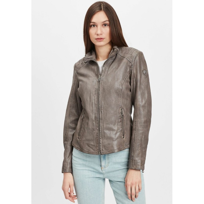 Geaca de Piele Dama Gipsy Gri GWEliza LAMAXV – IMBRACAMINTE