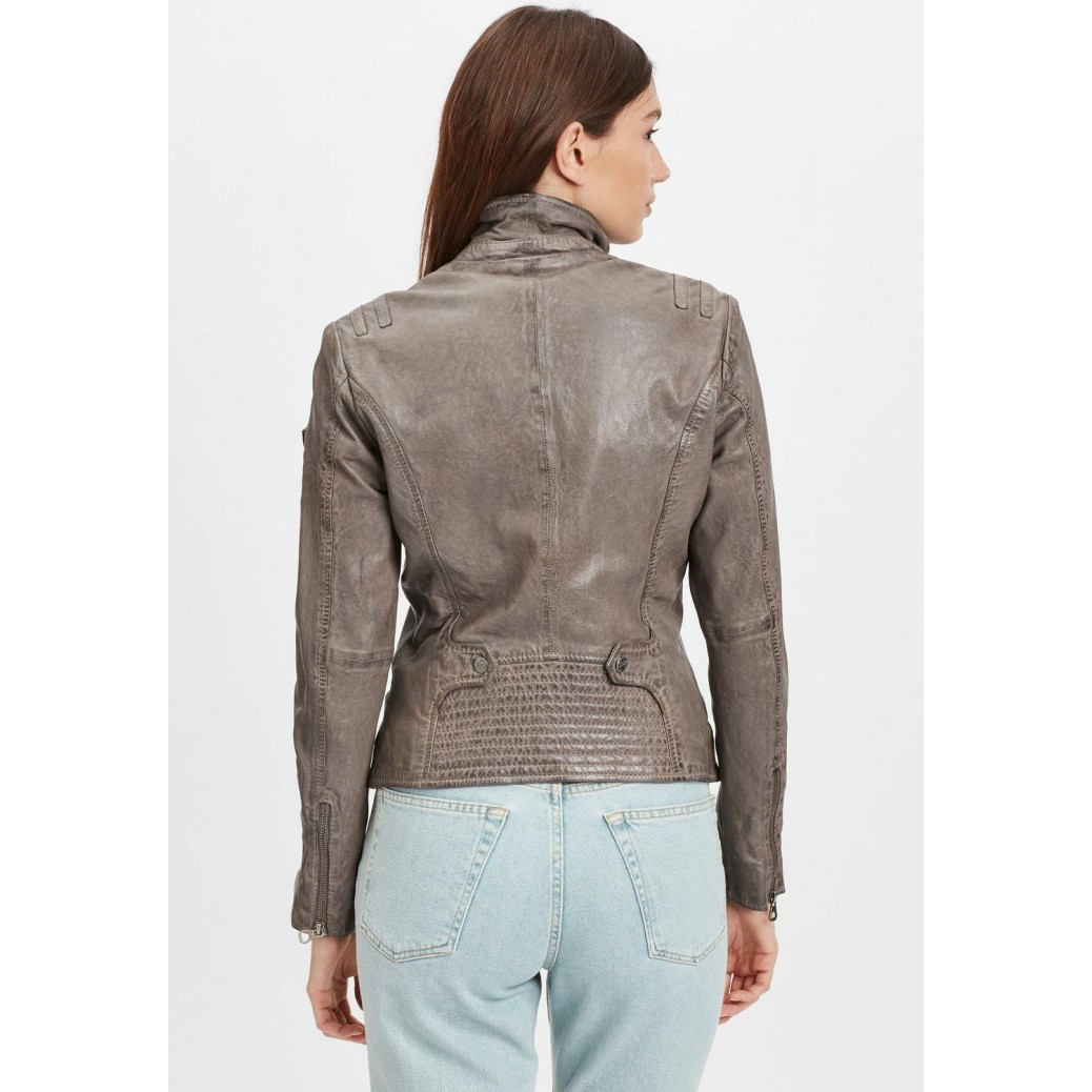 Geaca de Piele Dama Gipsy Gri GWEliza LAMAXV – IMBRACAMINTE