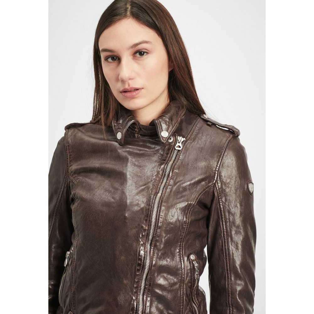 Geaca de Piele Dama Gipsy Maro Inchis GWFancy LDAV geci de piele - readytowear.ro