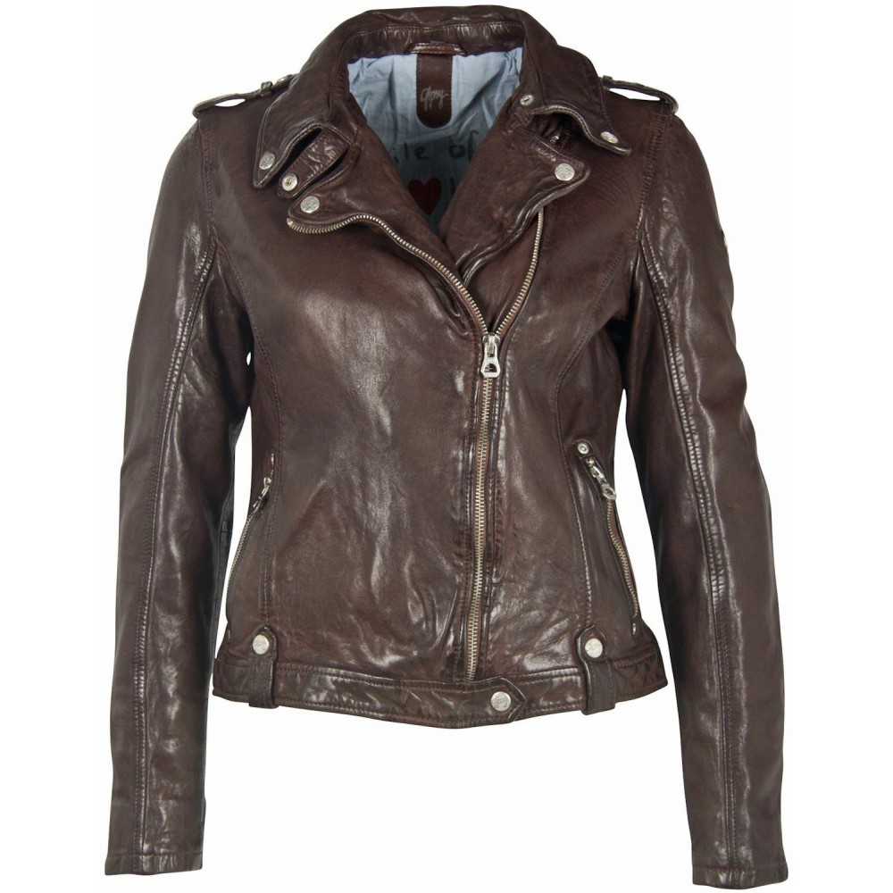 Geaca de Piele Dama Gipsy Maro Inchis GWFancy LDAV Geaca de Piele Dama Gipsy Maro Inchis GWFancy LDAV - readytowear