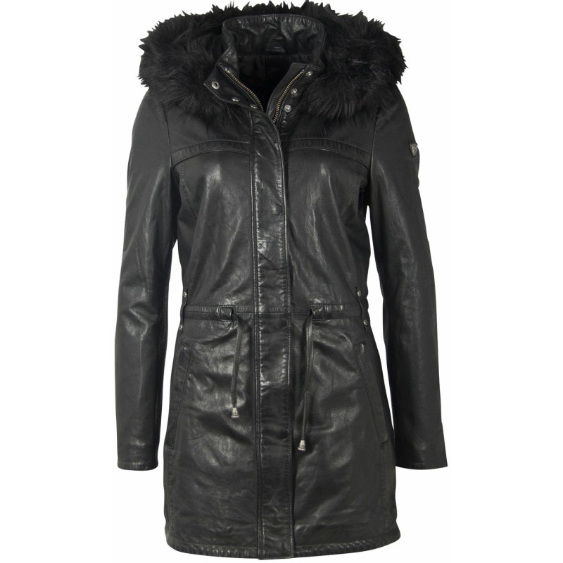 Geaca Lunga de Piele Dama Gipsy Neagra GWJayka NSLONTV – IMBRACAMINTE