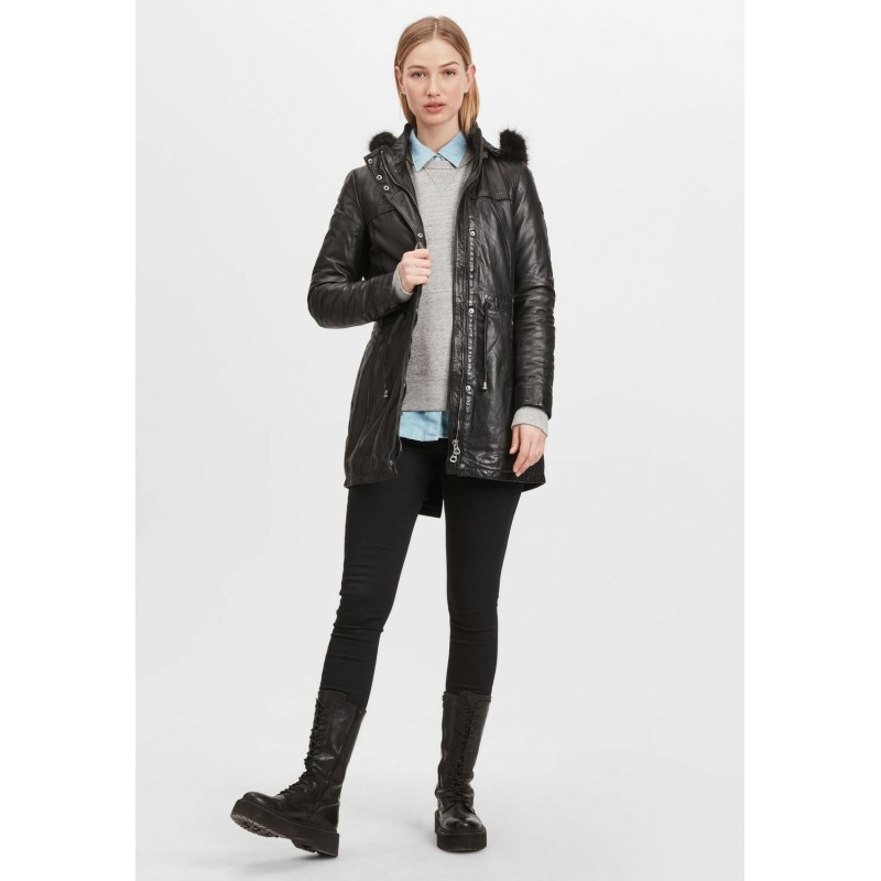 Geaca Lunga de Piele Dama Gipsy Neagra GWJayka NSLONTV – IMBRACAMINTE