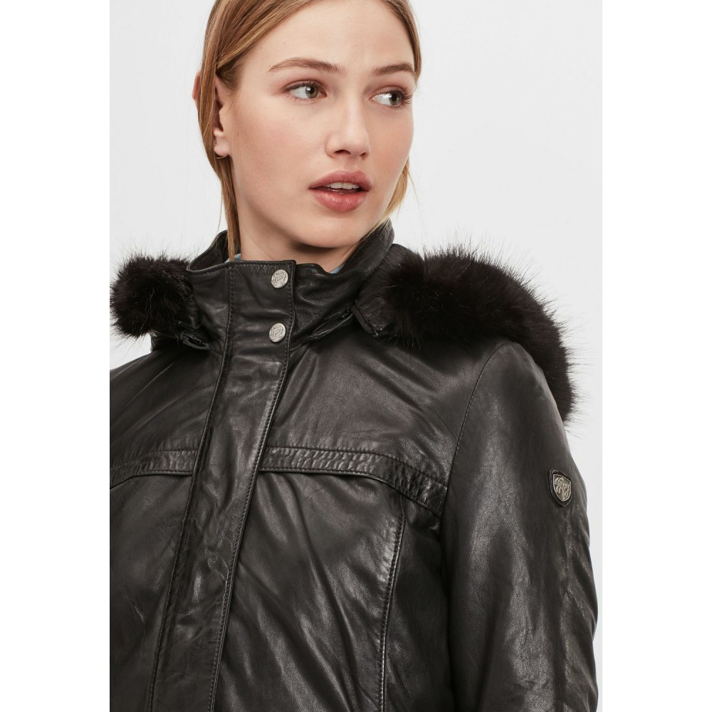 Geaca Lunga de Piele Dama Gipsy Neagra GWJayka NSLONTV Geaca Lunga de Piele Dama Gipsy Neagra GWJayka NSLONTV - readytowear.ro