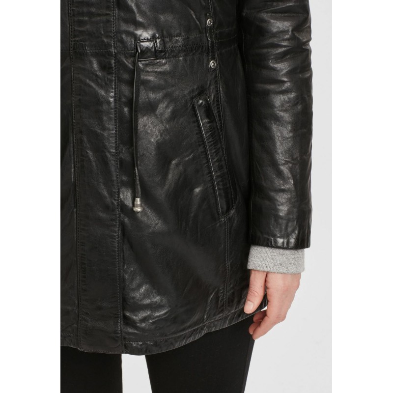 Geaca Lunga de Piele Dama Gipsy Neagra GWJayka NSLONTV – IMBRACAMINTE