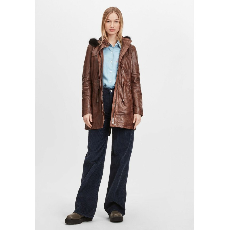 Geaca Lunga de Piele Dama Gipsy Maro Inchis GWJayka NSLONTV – IMBRACAMINTE