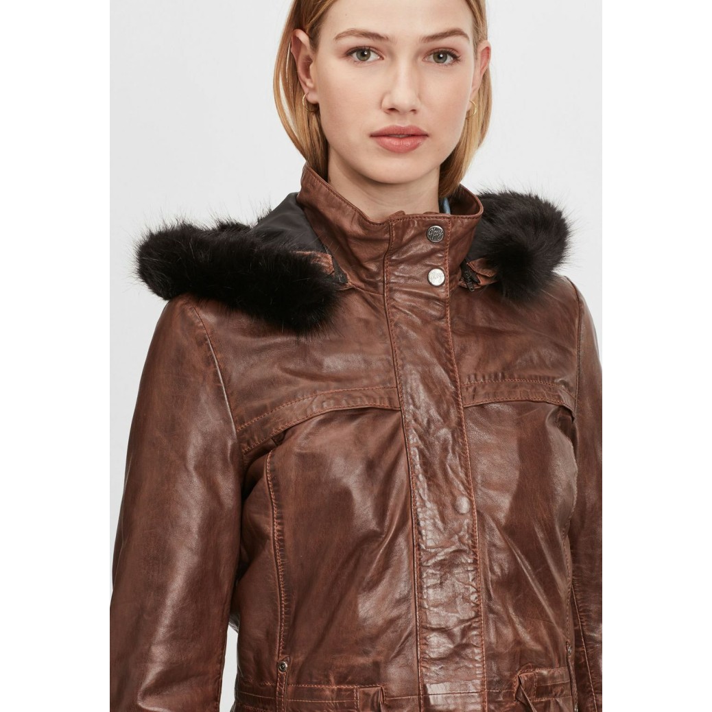 Geaca Lunga de Piele Dama Gipsy Maro Inchis GWJayka NSLONTV – IMBRACAMINTE