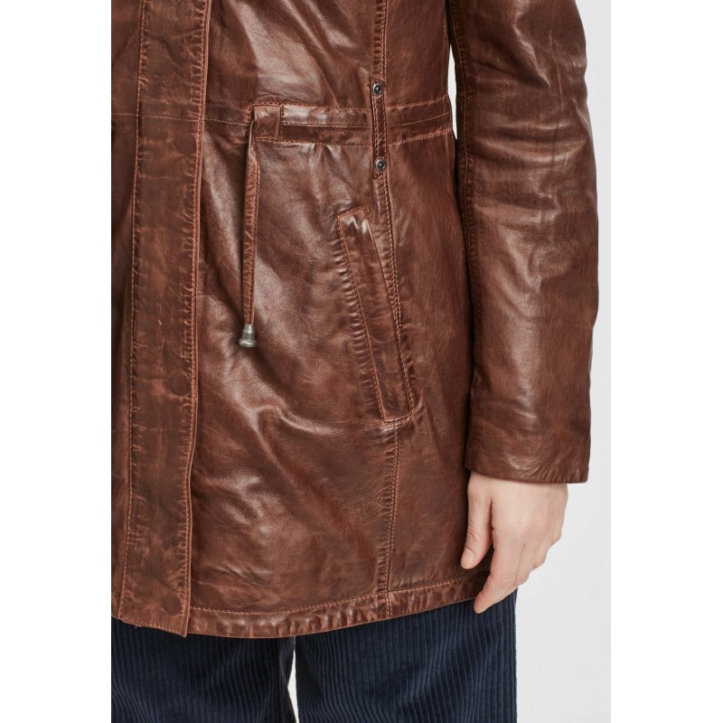 Geaca Lunga de Piele Dama Gipsy Maro Inchis GWJayka NSLONTV – IMBRACAMINTE