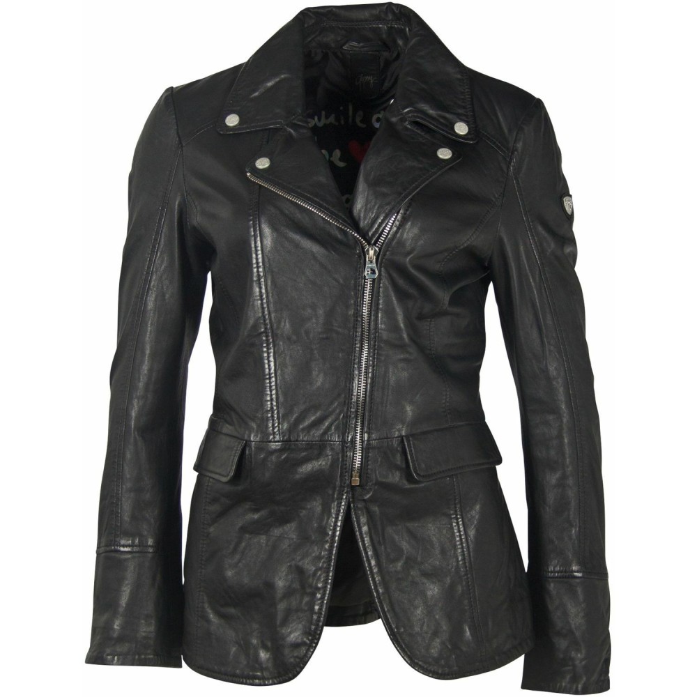 Geaca de Piele Dama Gipsy Neagra GWLony NSLONTV geci de piele - readytowear.ro