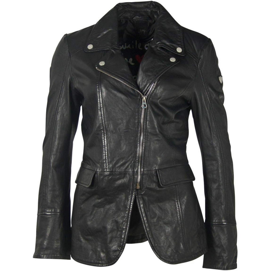 Geaca de Piele Dama Gipsy Neagra GWLony NSLONTV – IMBRACAMINTE