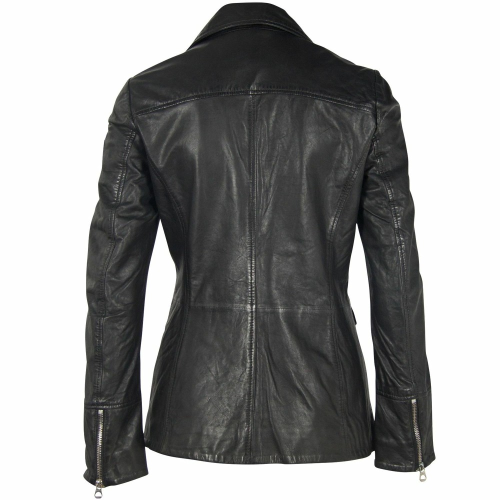 Geaca de Piele Dama Gipsy Neagra GWLony NSLONTV geci de piele - readytowear.ro