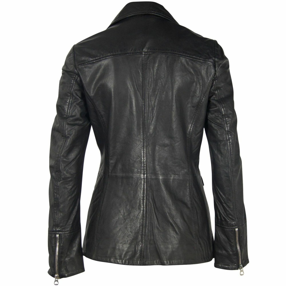Geaca de Piele Dama Gipsy Neagra GWLony NSLONTV geci de piele - readytowear.ro