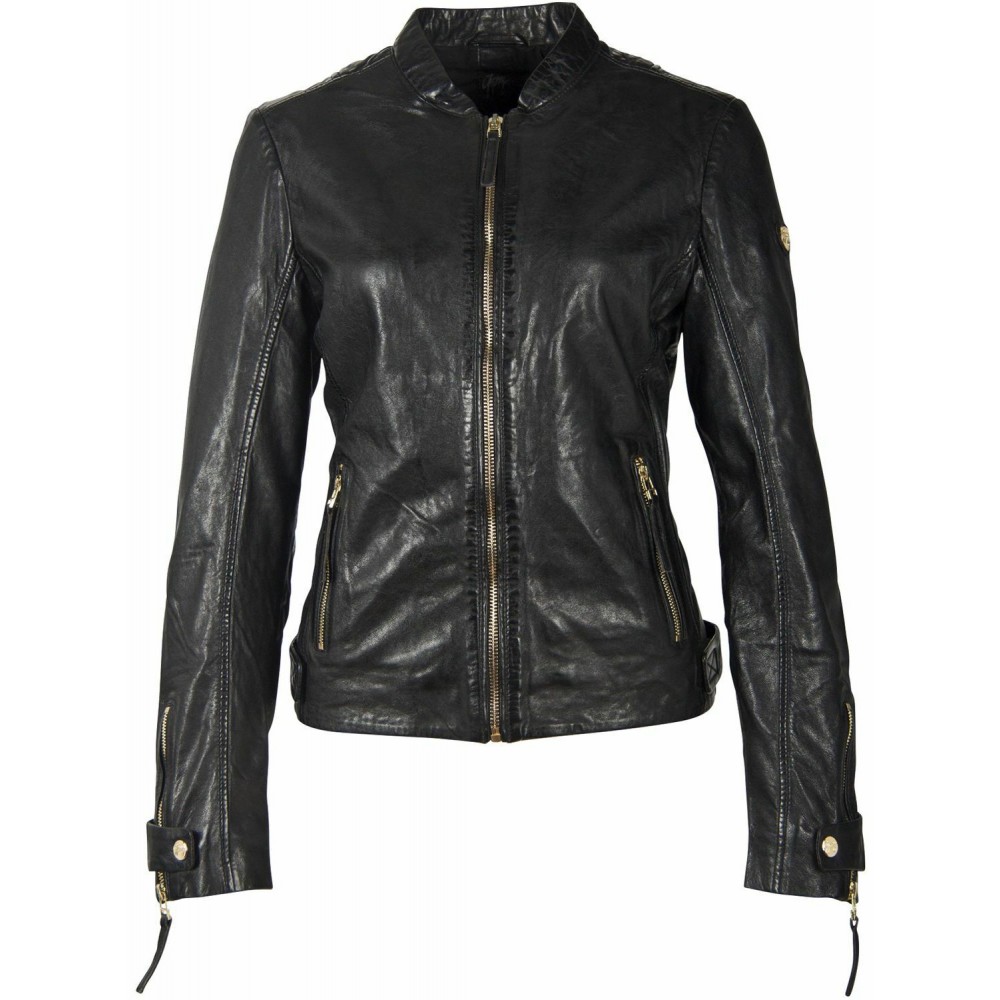 Geaca de Piele Dama Gipsy Neagra GWLuzi LACUV - readytowear