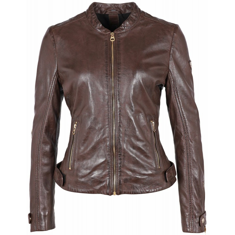 Geaca de Piele Naturala Dama Gipsy Maro Inchis GWLuzi LACUV - readytowear