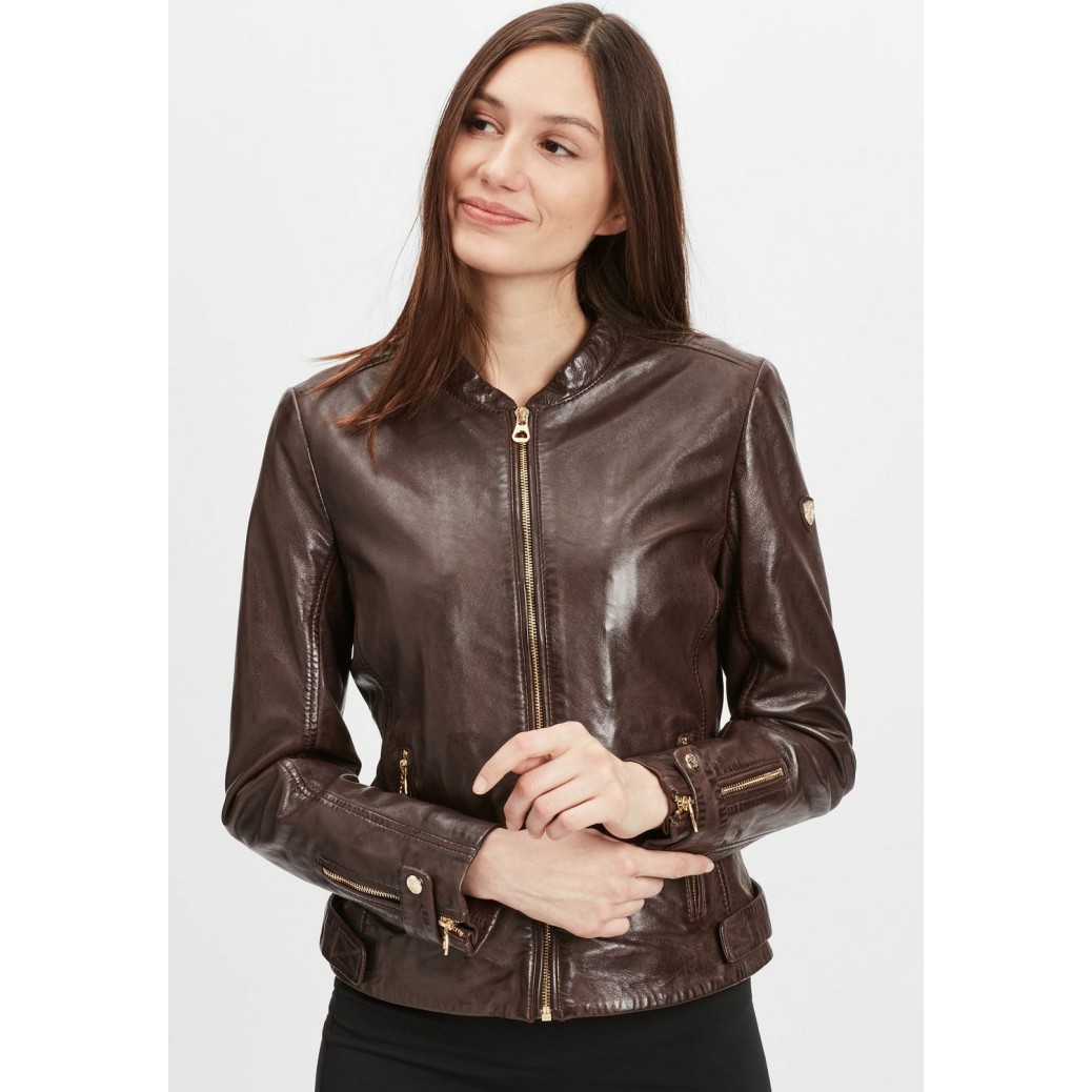 Geaca de Piele Naturala Dama Gipsy Maro Inchis GWLuzi LACUV – IMBRACAMINTE Geaca de Piele Naturala Dama Gipsy Maro Inchis GWLuzi LACUV – IMBRACAMINTE