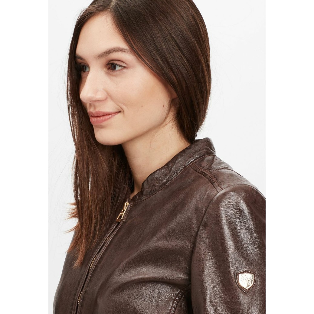 Geaca de Piele Naturala Dama Gipsy Maro Inchis GWLuzi LACUV – IMBRACAMINTE Geaca de Piele Naturala Dama Gipsy Maro Inchis GWLuzi LACUV – IMBRACAMINTE