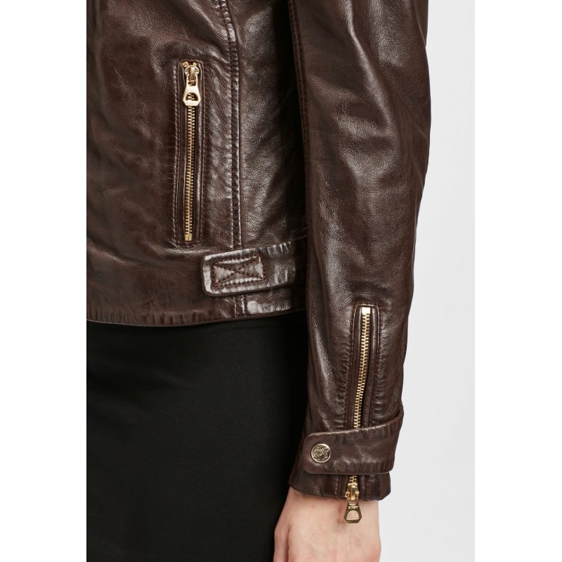 Geaca de Piele Naturala Dama Gipsy Maro Inchis GWLuzi LACUV – IMBRACAMINTE