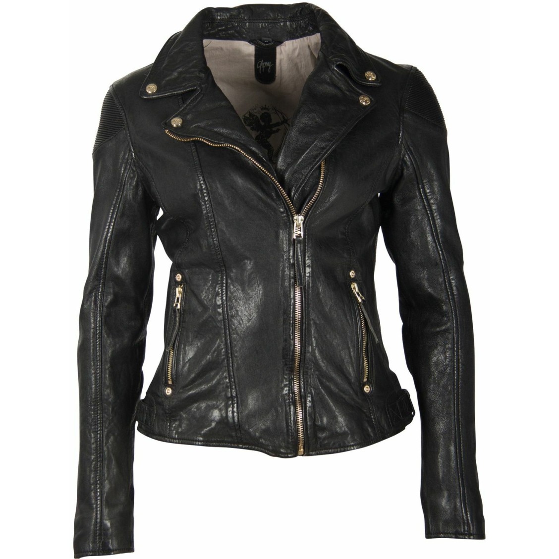 Geaca de Piele Naturala Dama Gipsy Neagra GWRaizel LACAV – IMBRACAMINTE