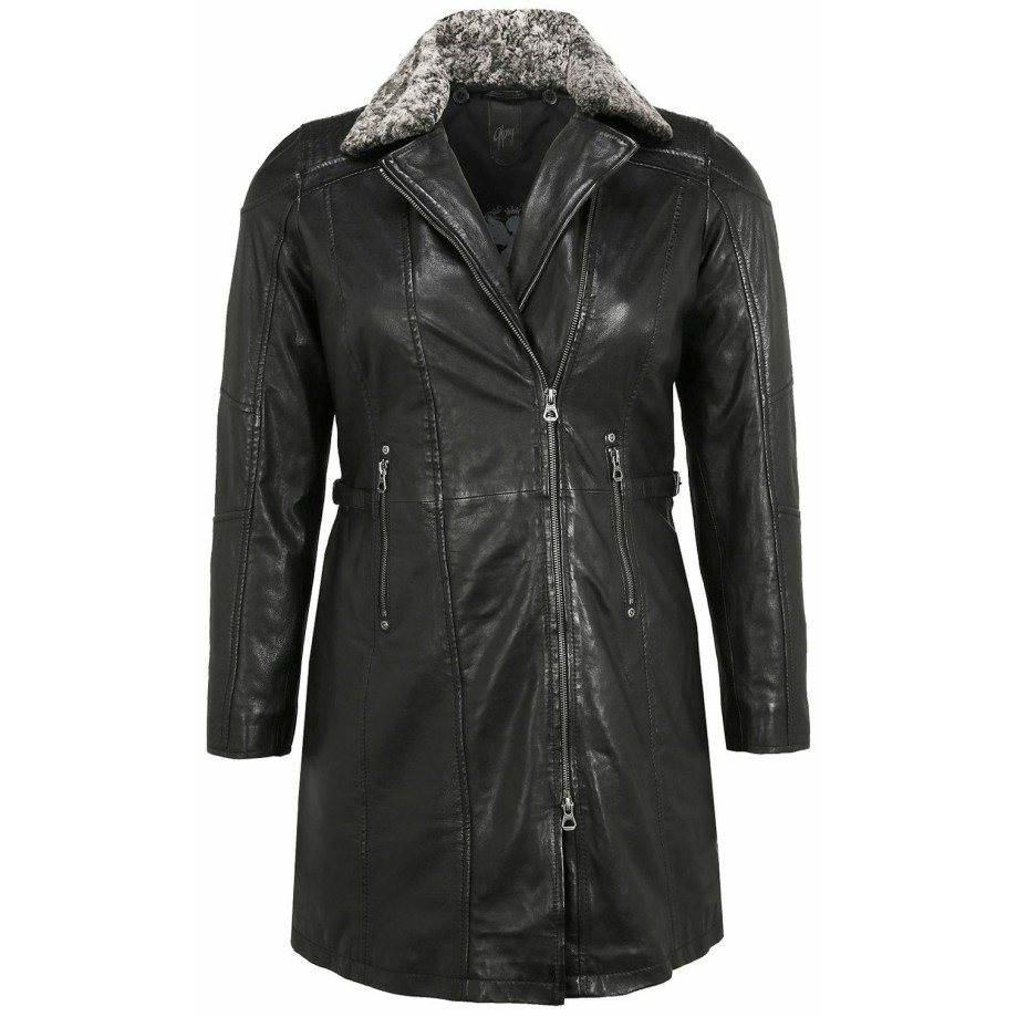 Geaca Lunga de Piele Dama Gipsy Neagra GWSidra CF NSLV – IMBRACAMINTE