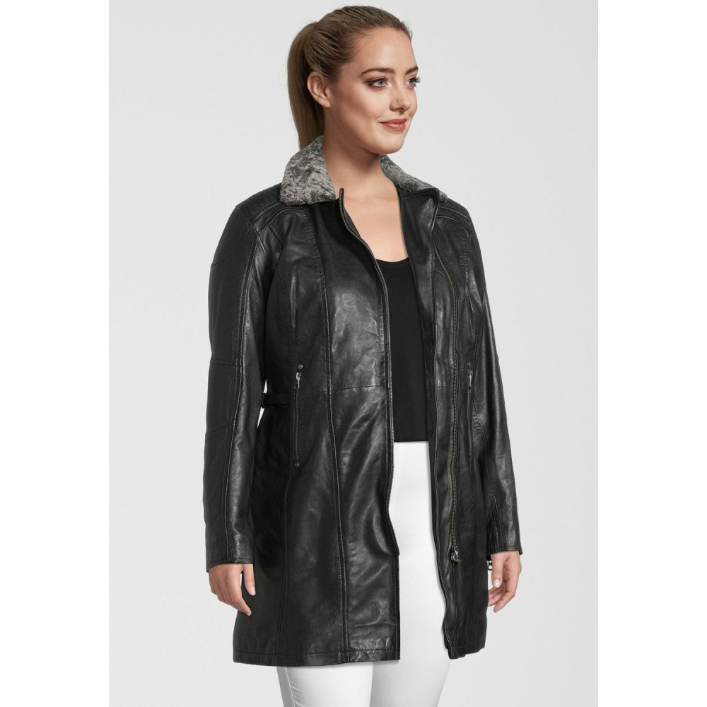 Geaca Lunga de Piele Dama Gipsy Neagra GWSidra CF NSLV geci de piele - readytowear.ro