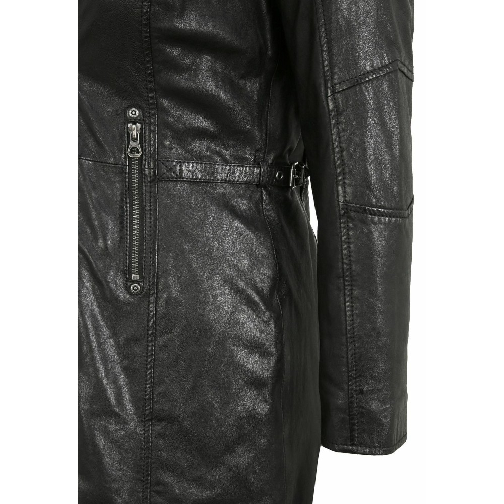 Geaca Lunga de Piele Dama Gipsy Neagra GWSidra CF NSLV geci de piele - readytowear.ro