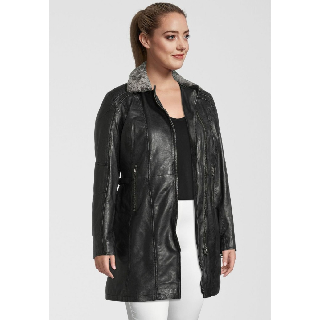 Geaca Lunga de Piele Dama Gipsy Neagra GWSidra CF NSLV – IMBRACAMINTE