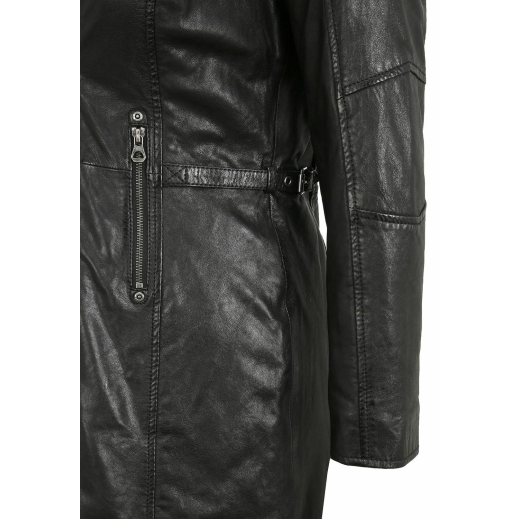 Geaca Lunga de Piele Dama Gipsy Neagra GWSidra CF NSLV – IMBRACAMINTE