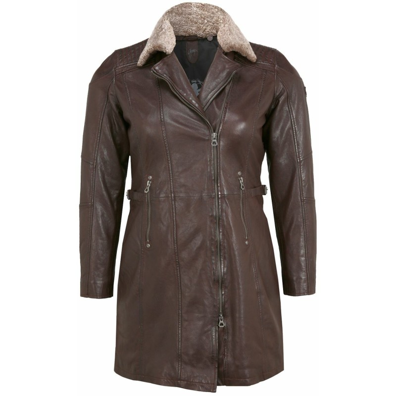 Geaca Lunga de Piele Dama Gipsy Maro Inchis GWSidra CF NSLV – IMBRACAMINTE Geaca Lunga de Piele Dama Gipsy Maro Inchis GWSidra CF NSLV – IMBRACAMINTE