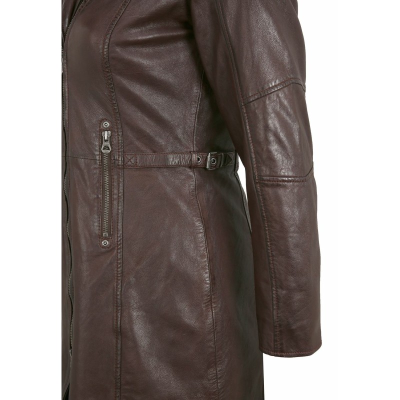 Geaca Lunga de Piele Dama Gipsy Maro Inchis GWSidra CF NSLV – IMBRACAMINTE Geaca Lunga de Piele Dama Gipsy Maro Inchis GWSidra CF NSLV – IMBRACAMINTE