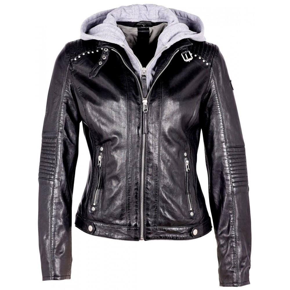 Geaca de Piele Naturala Dama Gipsy Neagra GWStana NSLVV Geaca de Piele Naturala Dama Gipsy Neagra GWStana NSLVV - readytowear.ro