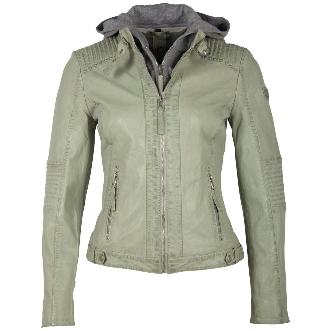 Geaca de Piele Naturala Dama Gipsy Verde Pal GWStana NSLVV – IMBRACAMINTE