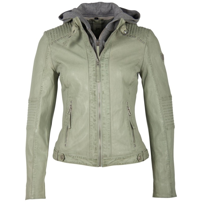 Geaca de Piele Naturala Dama Gipsy Verde Pal GWStana NSLVV – IMBRACAMINTE