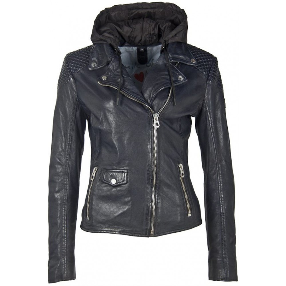 Geaca de Piele Dama Gipsy Bleumarin Inchis GWStary LAWOV - readytowear