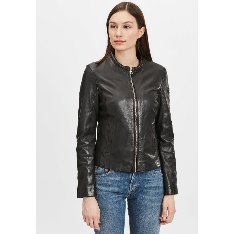 Geaca de Piele Dama Gipsy Neagra GWZai LASTAV – IMBRACAMINTE