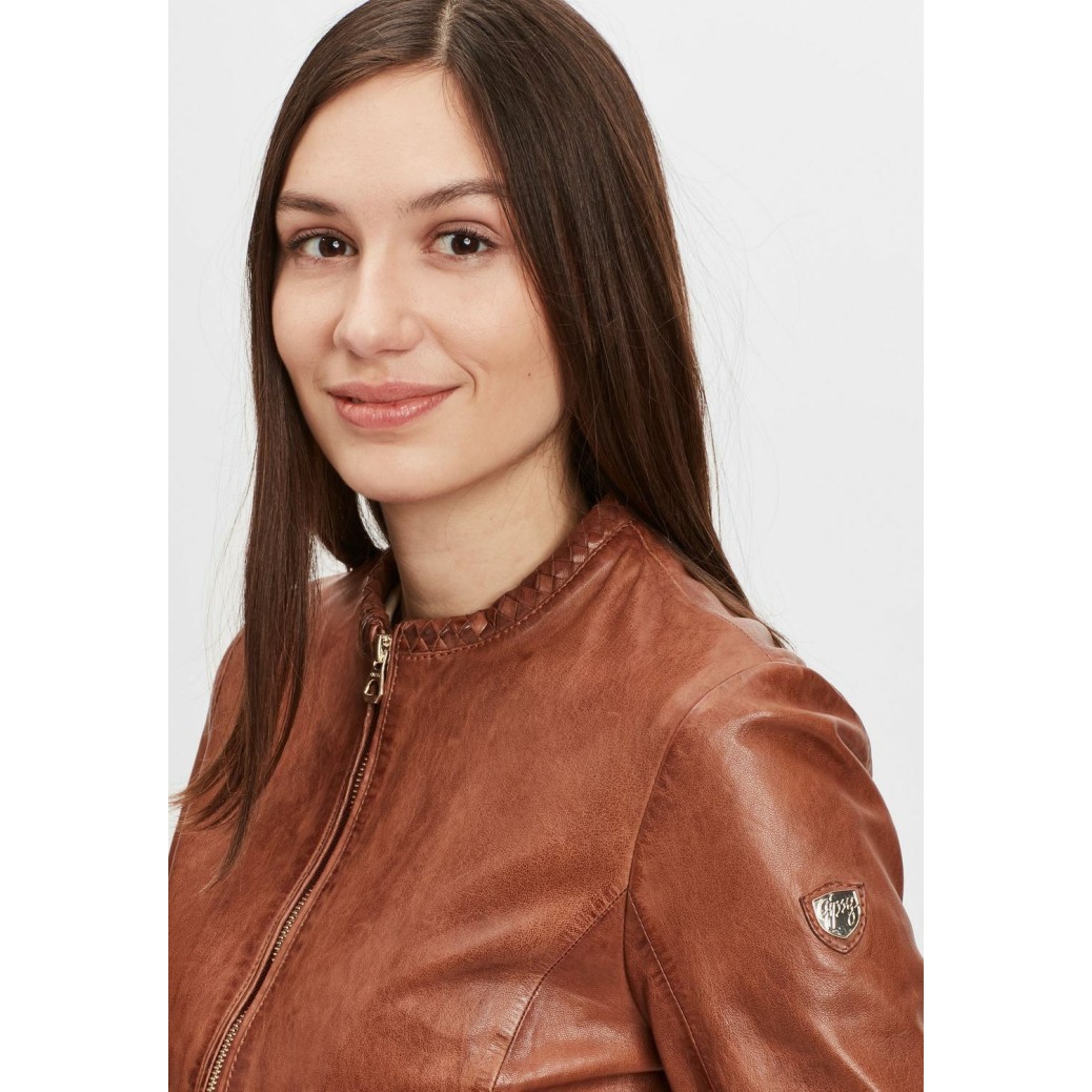 Geaca de Piele Dama Gipsy Coniac GWZai LASTAV – Black Friday