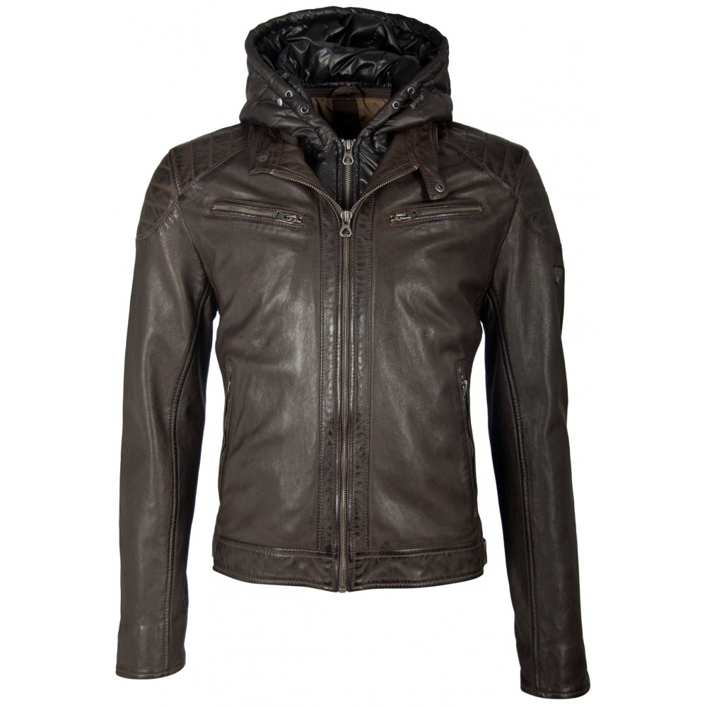 Geaca de Piele Naturala Barbati Gipsy Maro Inchis Garren 2 LATRIV - readytowear