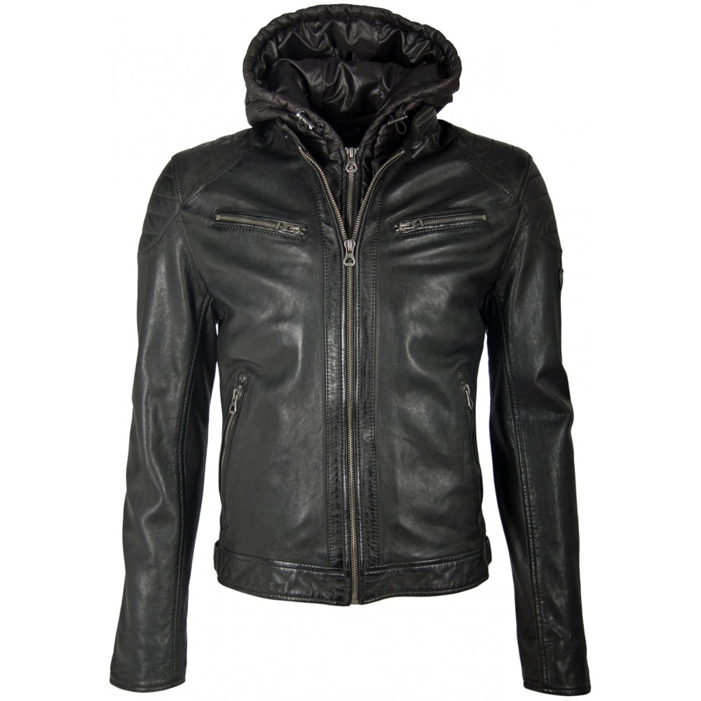 Geaca de Piele Naturala Barbati Gipsy Neagra Garren 2 LATRIV Geaca de Piele Naturala Barbati Gipsy Neagra Garren 2 LATRIV - readytowear