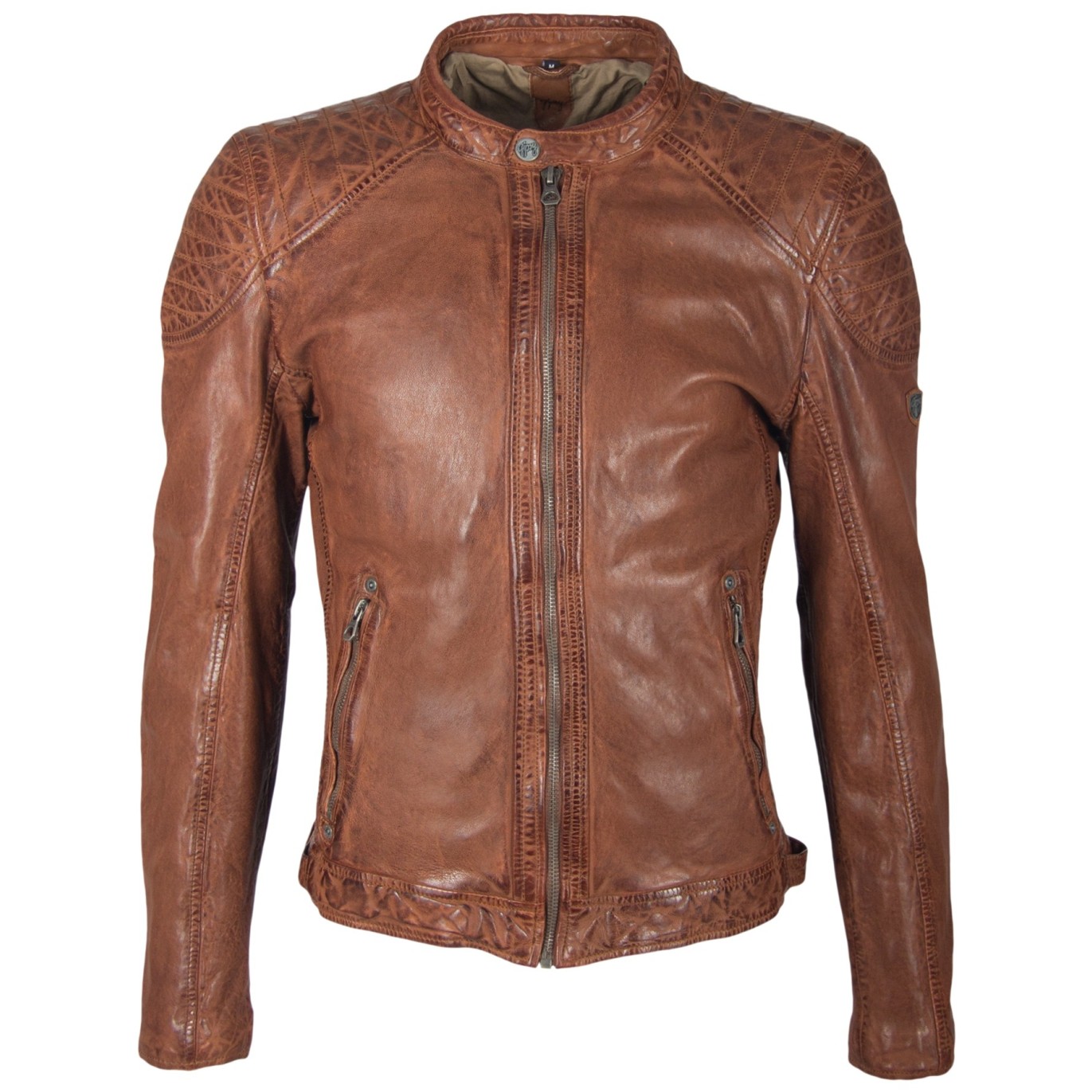 Geaca de Piele Naturala Barbati Gipsy Coniac Garren LVTW – IMBRACAMINTE